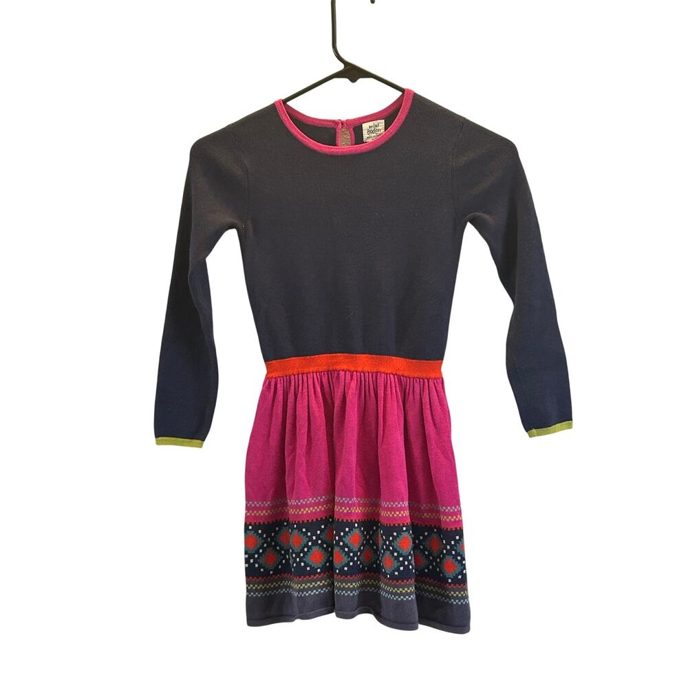 Mini Boden Festive Fair Isle Knit Sweater Dress size 6-7 years